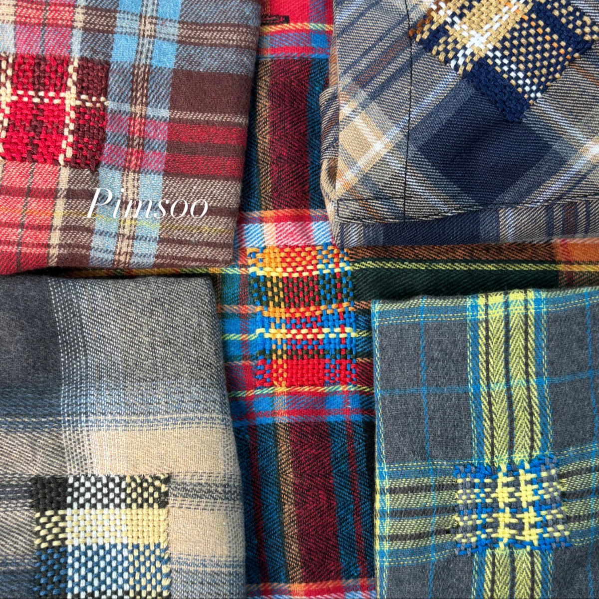 Visible mending on different garments