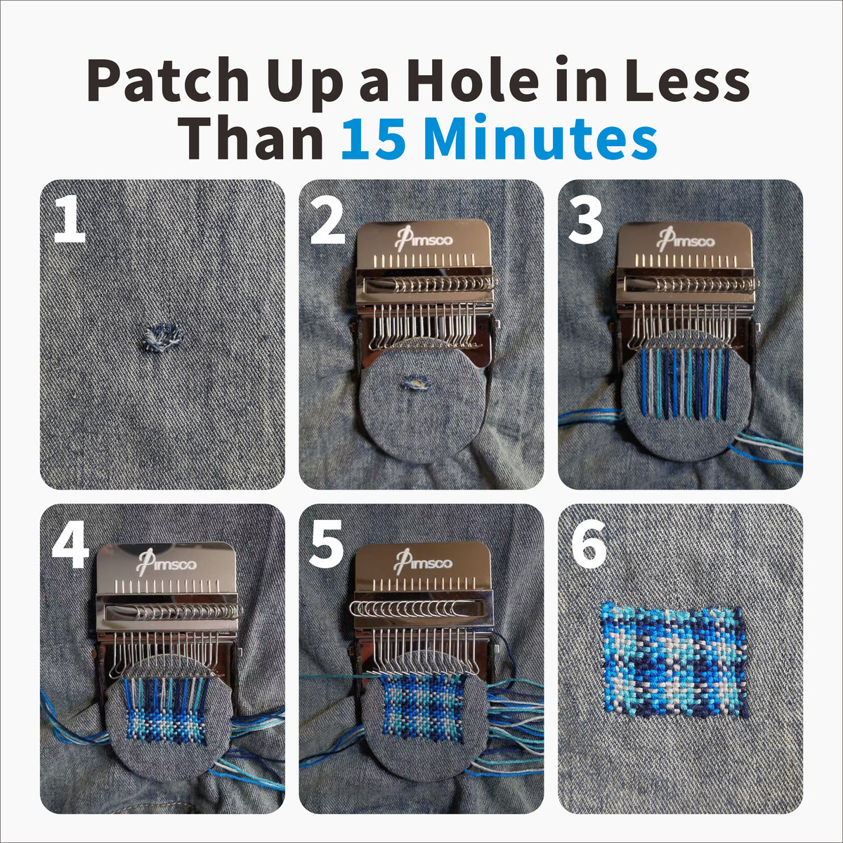 Visible mending step by step process